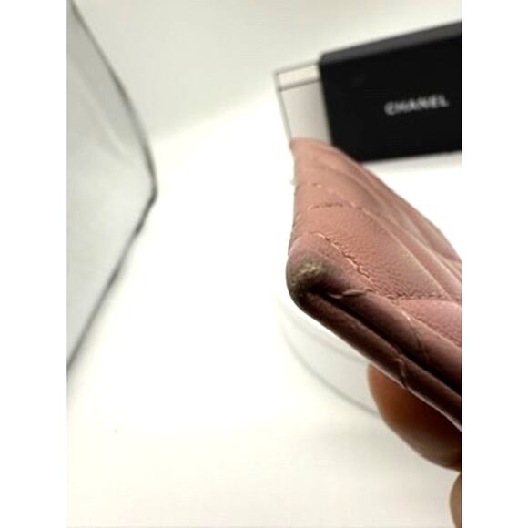 Chanel Metallic Quilted Boy Card Holder Pink*FULL INCLUSION*original COA CARD - Picture 13 of 13